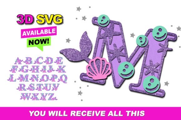 Alphabet 3D SVG Mermaid: A Creative Shapes Asset for Branding