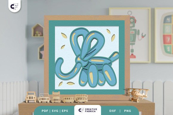 Balloon Elephant 3D Shadow Box SVG Review