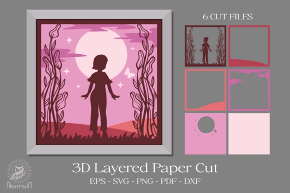 Beautiful Girl 3D Layered Paper Cut: A Practical Review for 3D SVG and Shadow Boxes