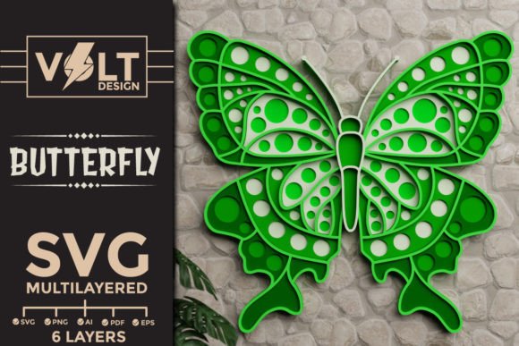 Butterfly 3D SVG Multilayered Cut Files