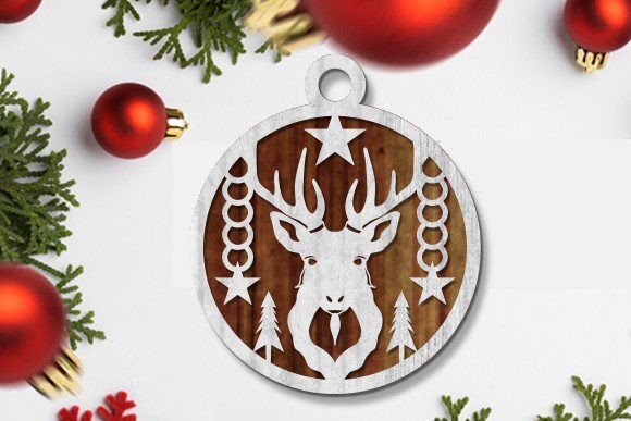 Christmas Ball 3D Laser Cut SVG Design for Winter Amp