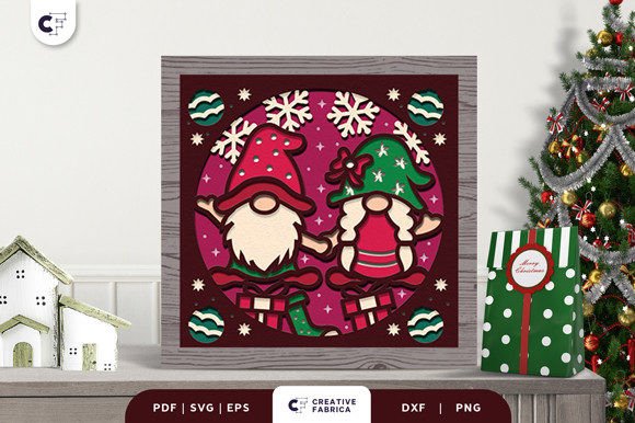 Christmas Couple Gnome 3D Shadow Box: A Brand Designer’s Review