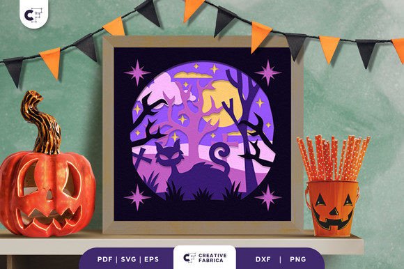 Ghost Black Cat 3D Paper Cut SVG Review