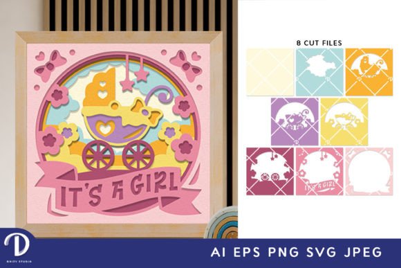 It s a Girl 3D Shadow Box Paper Cut SVG Review