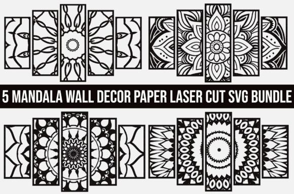 Mandala Wall Decor Laser Cut 3D Bundle 2 for Graphics and Crafts