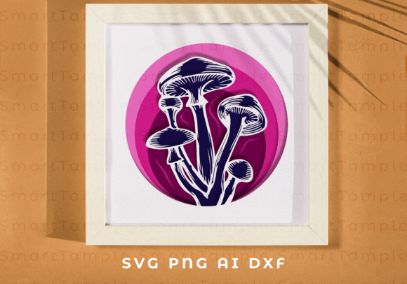 Mushroom 3D Layer Svg, Mushroom Cut File
