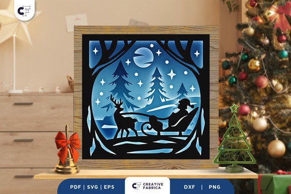 Santa Sleigh Christmas Night 3D SVG Review