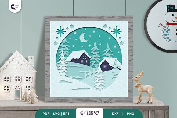 Snowy Village 3D Layered Paper Cut: A Winter 3D SVG Review