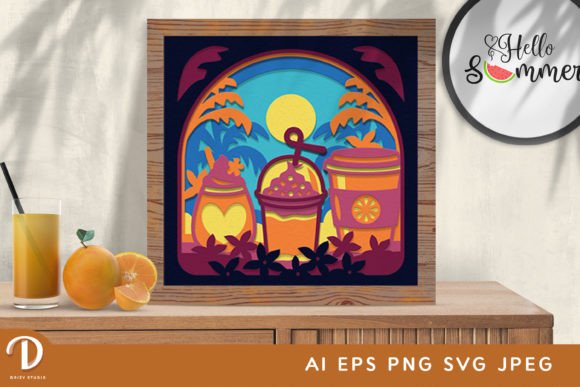 Summer Drink 3D Shadow Box Paper Cut SVG Review