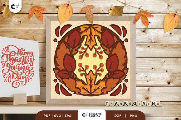 Thanksgiving Wreath 3D Light Box SVG Review