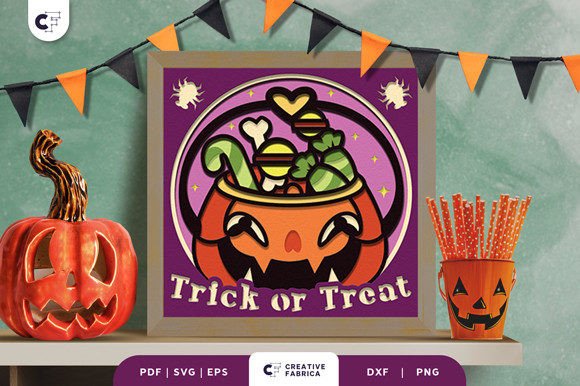 Trick or Treat Candies 3D Shadow Box: A Halloween 3D SVG Review