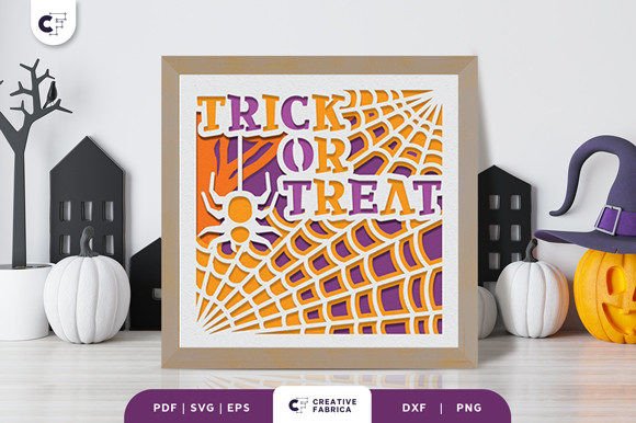 Trick or Treat Web 3D Layered Paper Cut