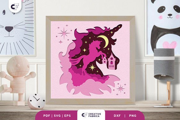 Unicorn Head 3D Shadow Box SVG Review: Fantasy And Fairy Tales Branding