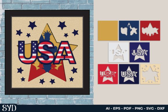 Usa Sign 3D Shadow Box SVG Review for Crafters