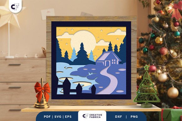 Winter Lake 3D Light Box SVG Review