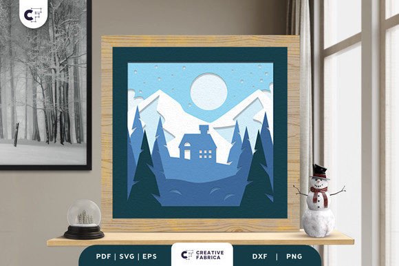 Winter Mountain 3D Shadow Box SVG Review